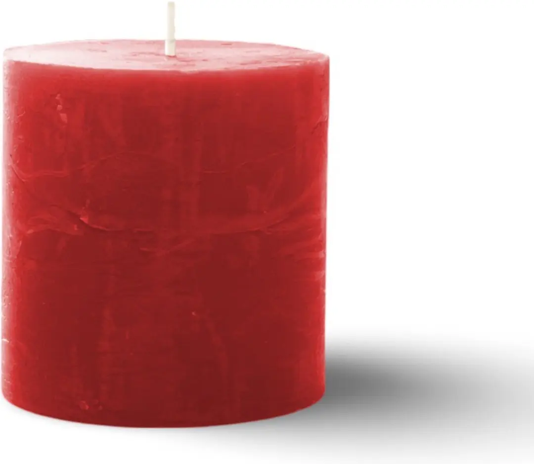 Spaas Kaars Rustiek 70/70mm Rood - afbeelding 2 van 2