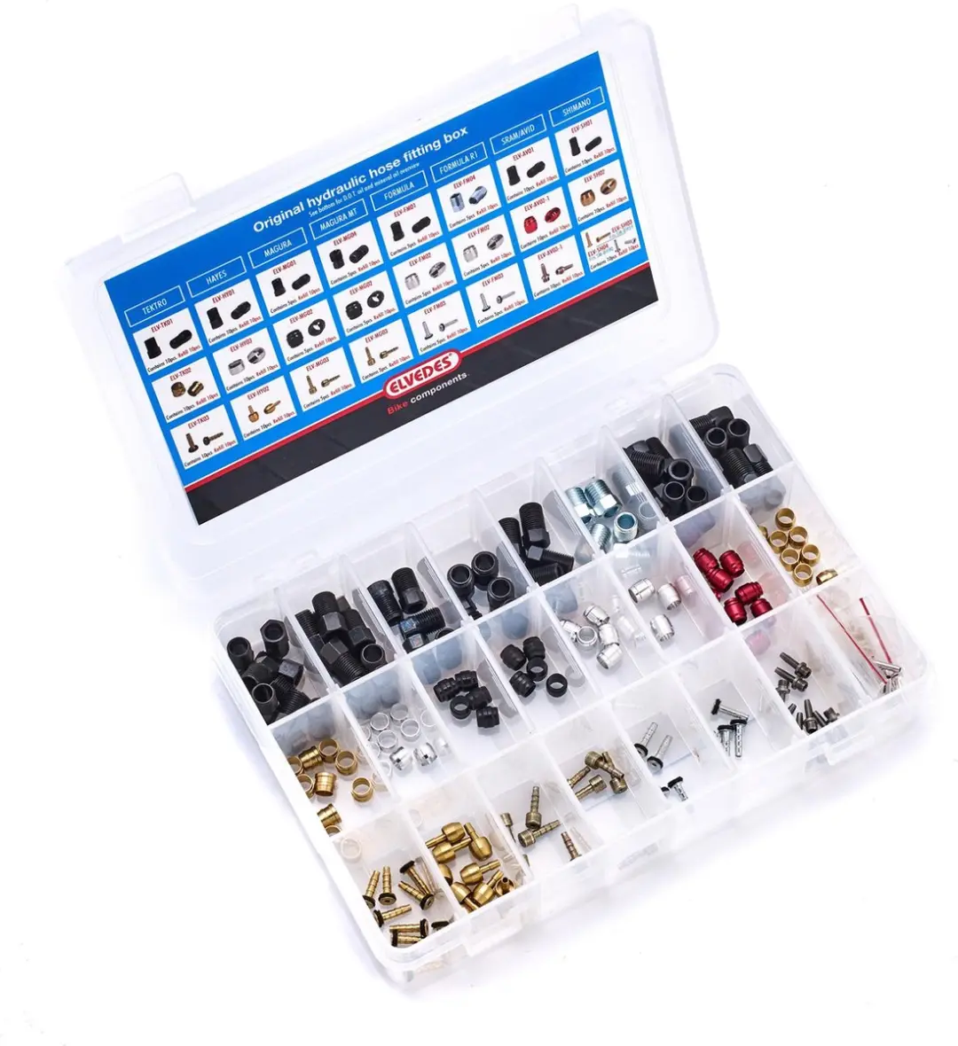 Elvedes Hydraulische Vervangnippels Assortiment 2015145 - Zilver/Zwart - afbeelding 4 van 6