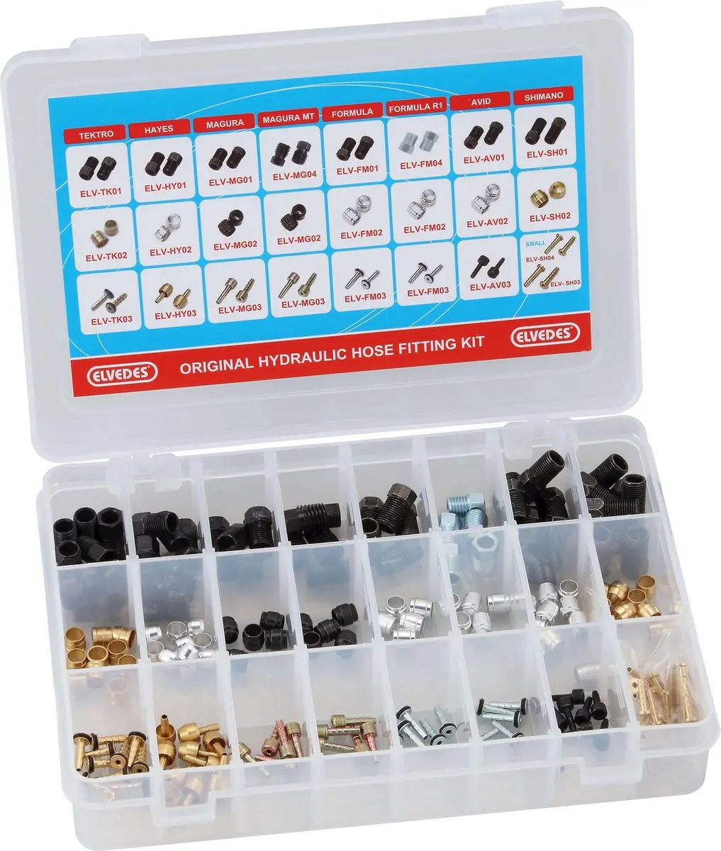 Elvedes Hydraulische Vervangnippels Assortiment 2015145 - Zilver/Zwart - afbeelding 5 van 6