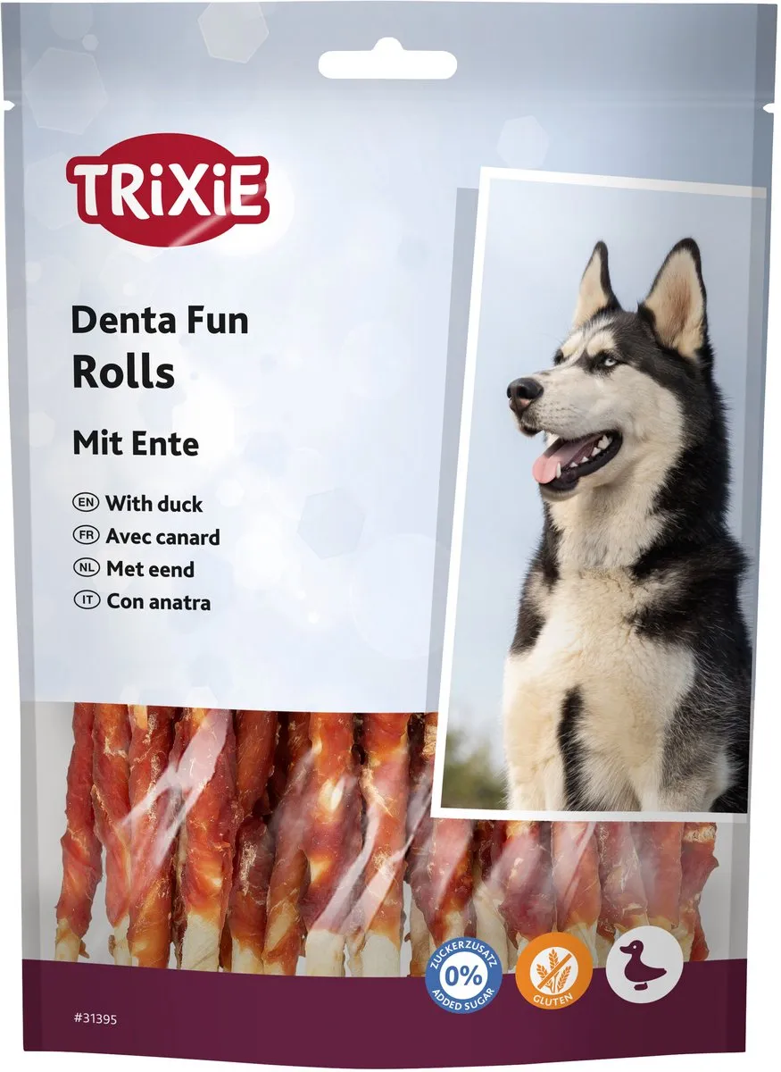 Trixie Denta Fun Duck Chewing Rolls 30 Stuks