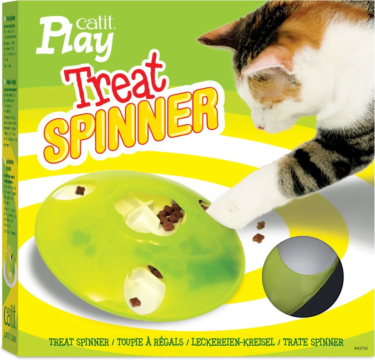 Catit Play Treat Spinner Kattenspeelgoed - 19,5x19,5x5,8cm - Groen - afbeelding 6 van 6