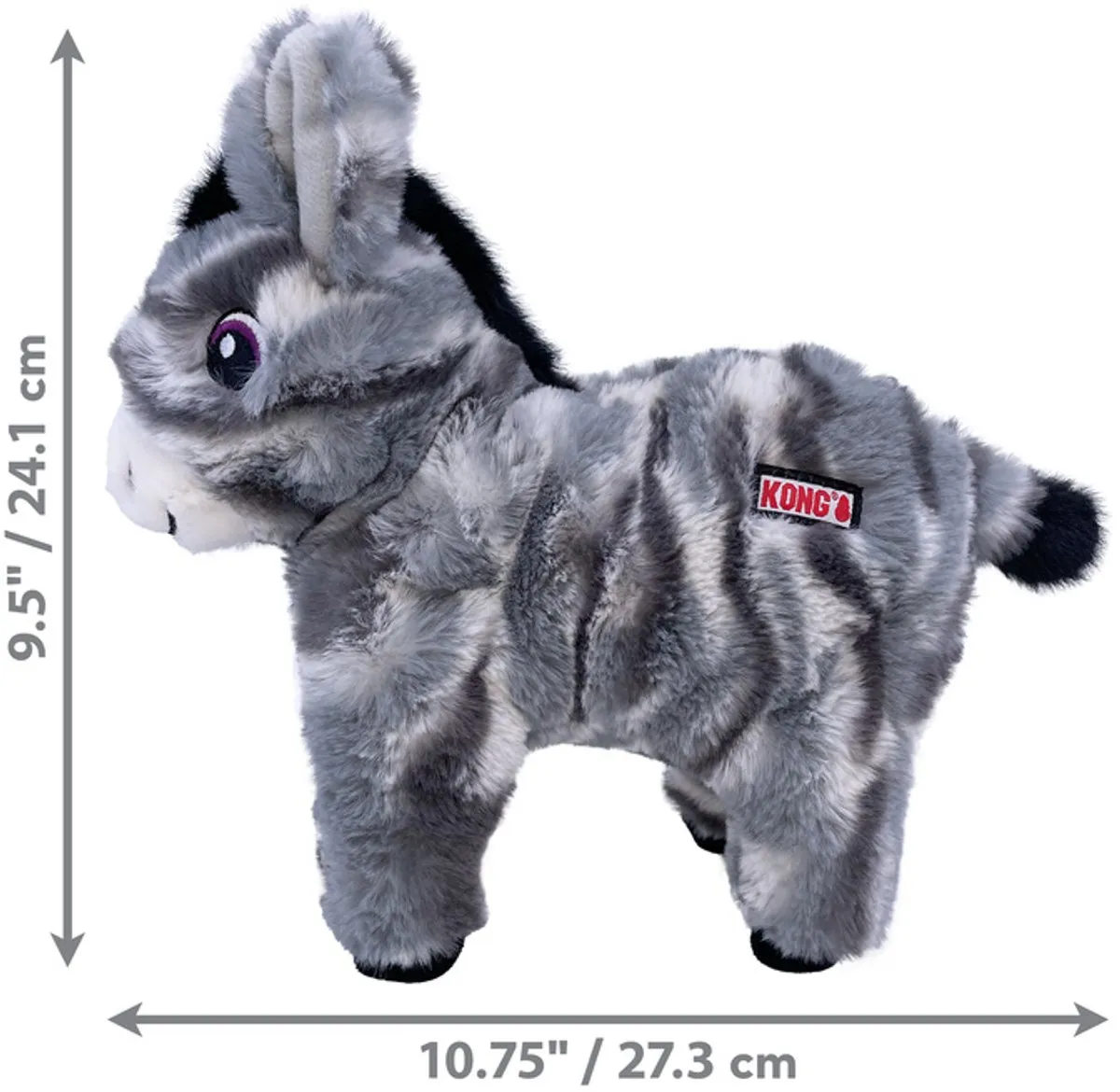 KONG Low Stuff Stripes Donkey - Grijs