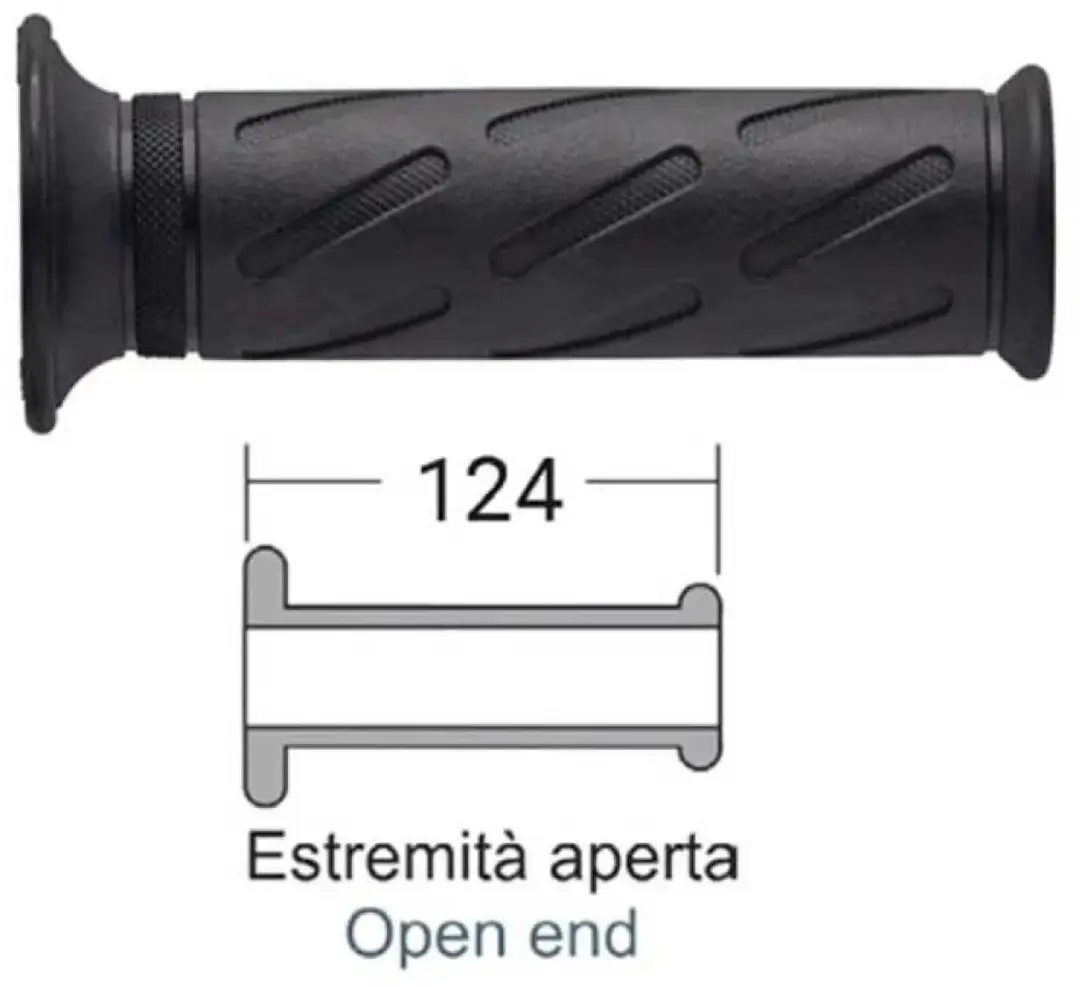 Domino Suzuki Handvatten Zwart 22-26mm - 124mm - afbeelding 3 van 4