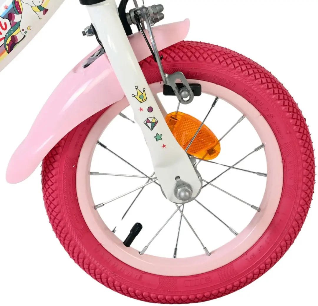 Volare Unicorn Kinderfiets 12 inch - Meisjes - Wit - afbeelding 6 van 6