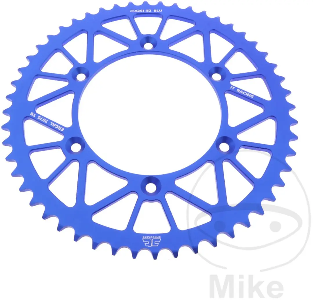 Couronne Alu 52 Dents PAS 520 Bleu JT Diam�tre Int�rieur 130 Espacement Fixa