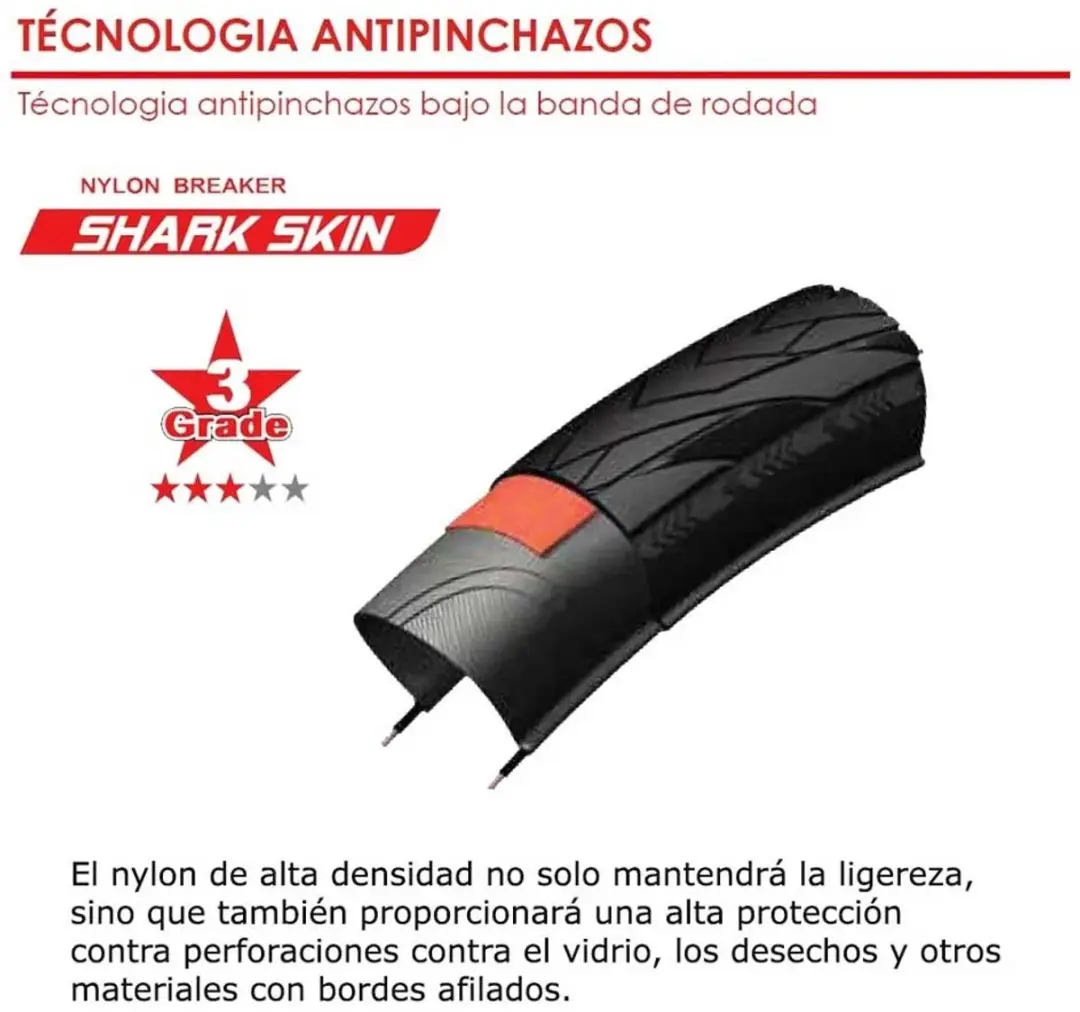 Chaoyang Mini Shark Skin Racefietsband 700x25c - Zwart - afbeelding 3 van 3