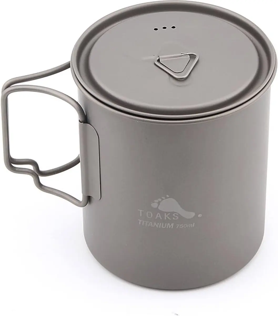Pan van titanium, met ophangreep, opvouwbaar, voor outdoor, camping, kookgerei,
