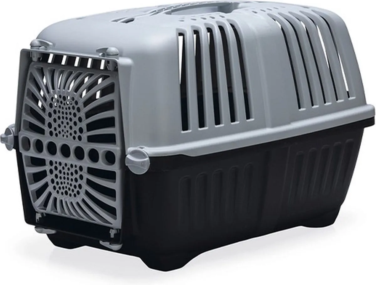 Beeztees Pratikko Transportbox - 48x31x33cm - Zwart/Grijs