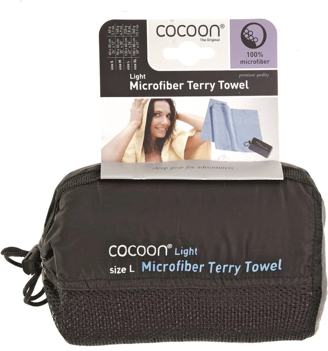 Cocoon Microfiber Terry Towel Light Medium - Dolfijnblauw - afbeelding 3 van 3