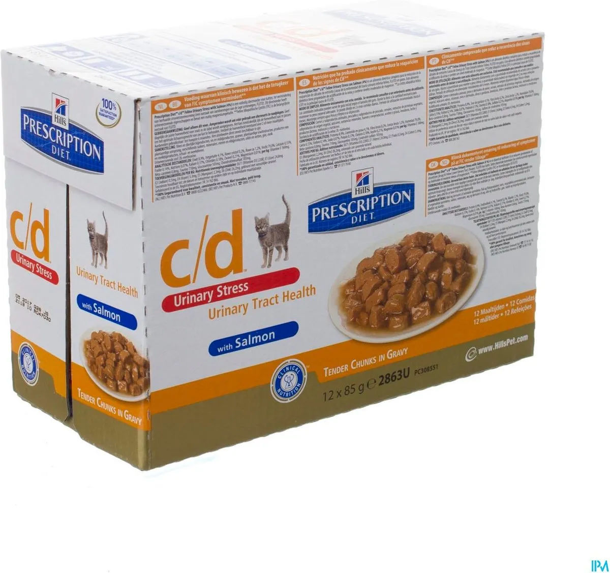 Hill's Prescription Diet C/D Urinary Stress Zalm Kattenvoer - 12x85g - afbeelding 6 van 6