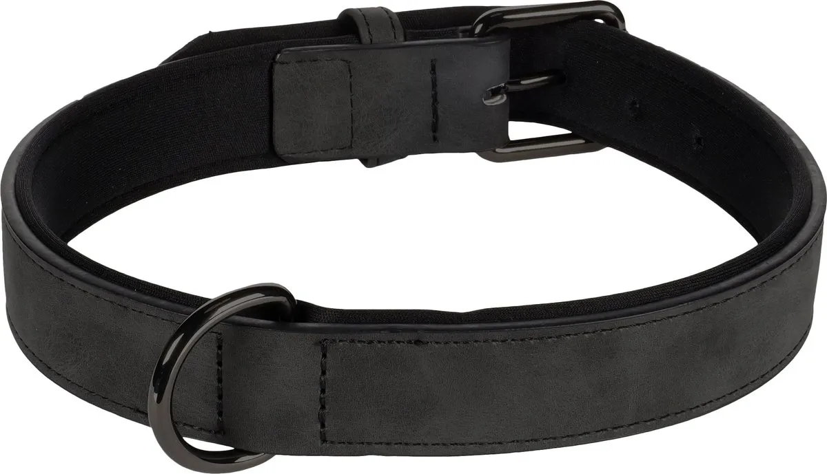 Flamingo Delu Halsband Honden - XL 47-57cm 30mm - Zwart