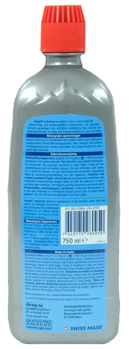 Durgol Universal Ontkalker 750ml - afbeelding 3 van 6
