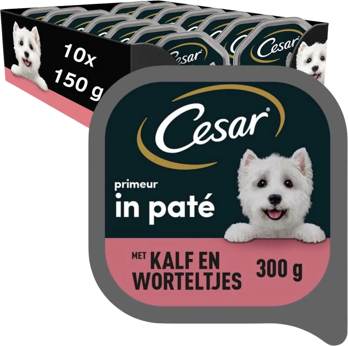 César Hondenvoer Primeur Kalf & Worteltjes Paté - 10x300g