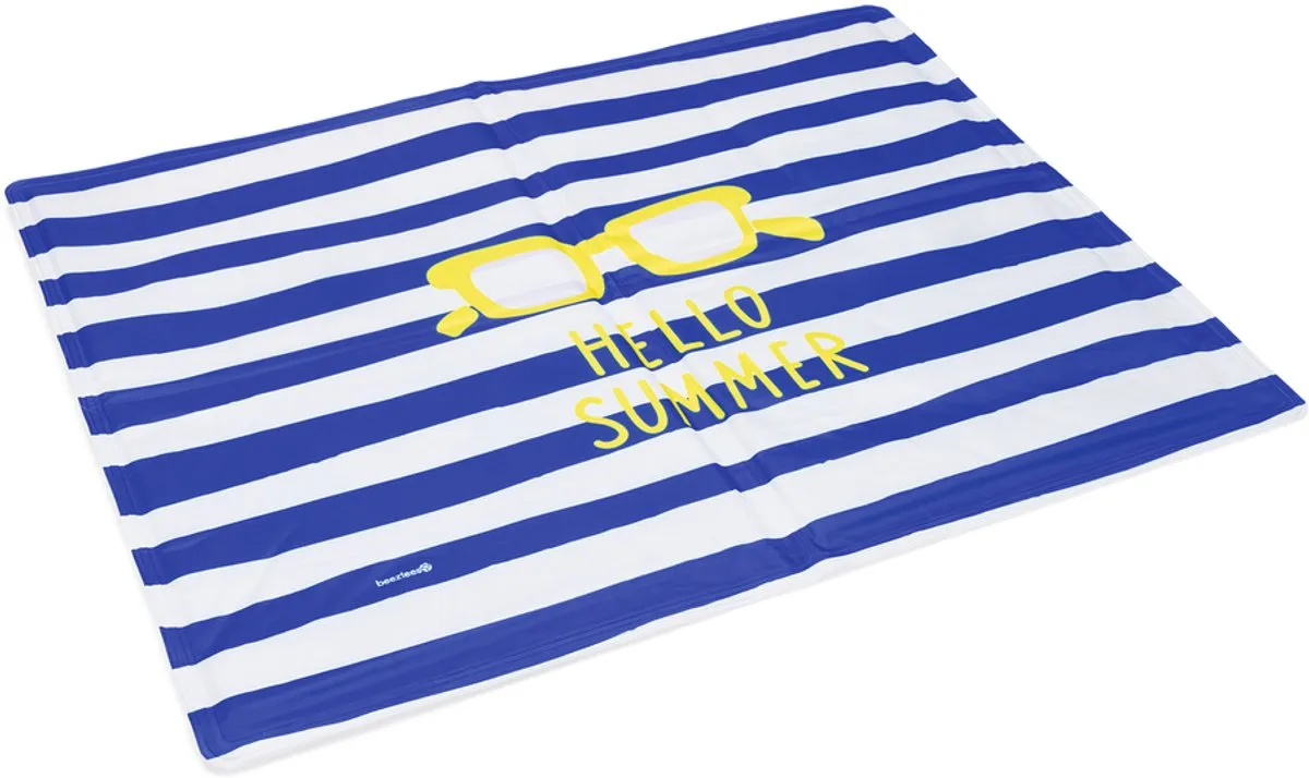 Beeztees Hello Summer Koelmat Hond Blauw/Wit