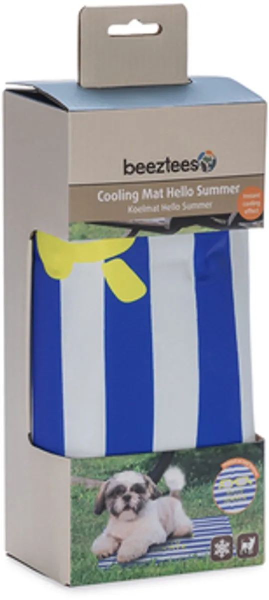 Beeztees Hello Summer Koelmat Hond Blauw/Wit - afbeelding 4 van 4