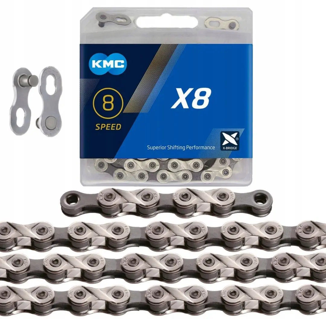 KMC X8 Ketting 114 schakels zilver-grijs met MissingLink