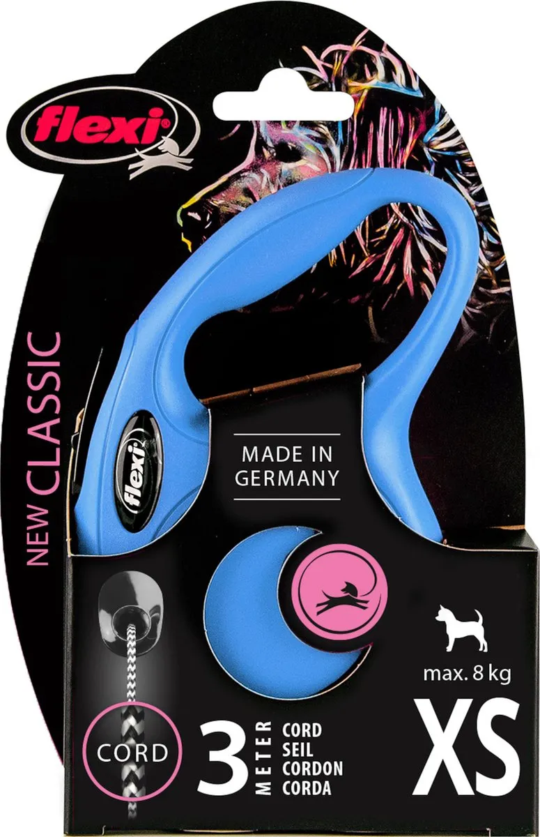 Flexi New Classic Koord Hondenriem - Blauw XS - 3m