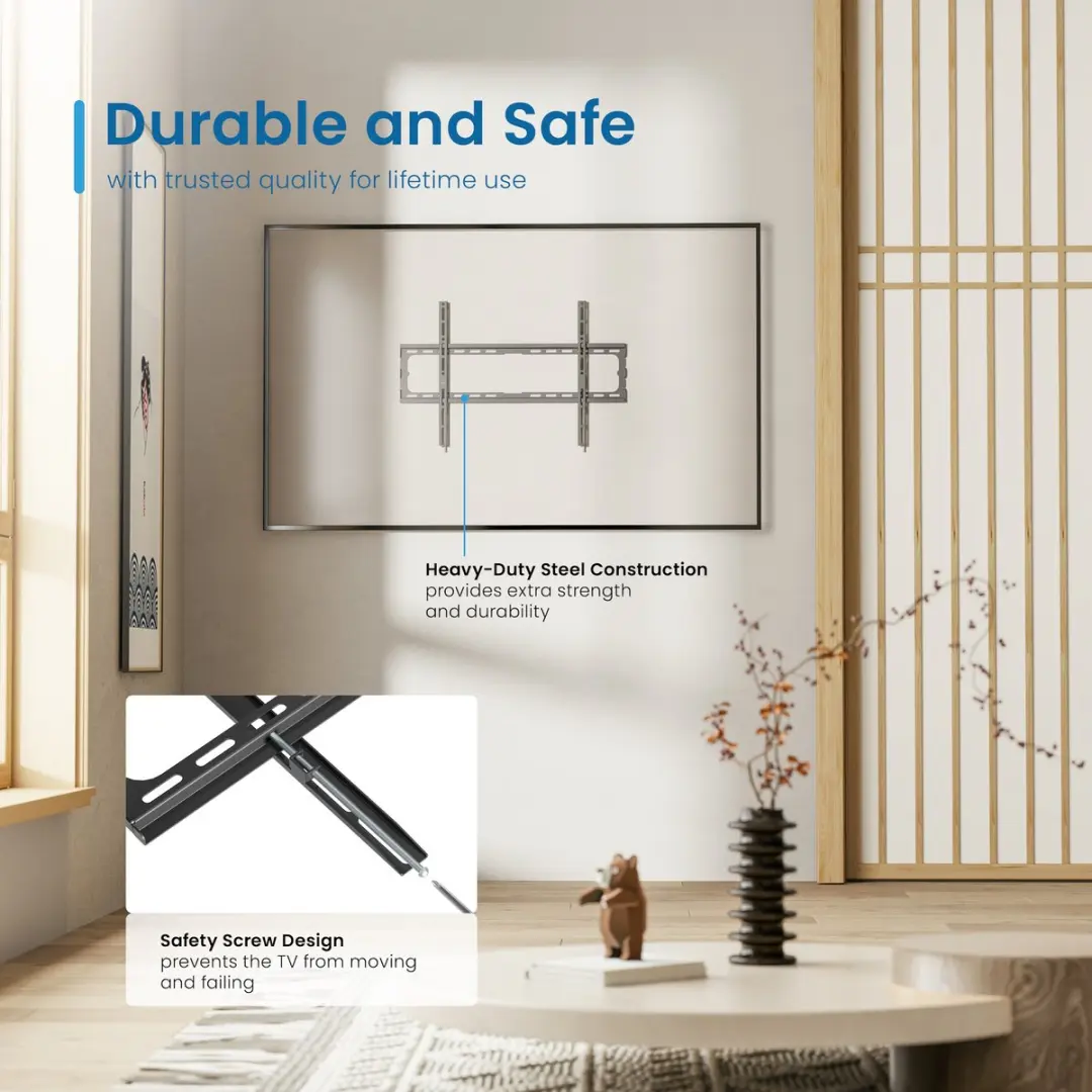 Ewent EW1503 Easy Fix XL wandsteun tv - tot 70 inch - Zwart - afbeelding 3 van 6