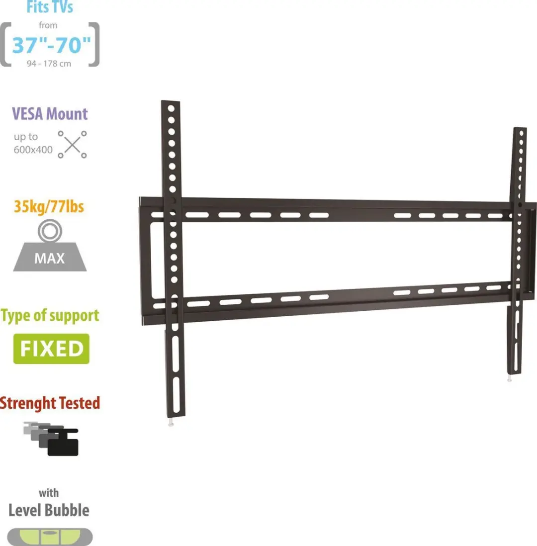 Ewent EW1503 Easy Fix XL wandsteun tv - tot 70 inch - Zwart - afbeelding 5 van 6