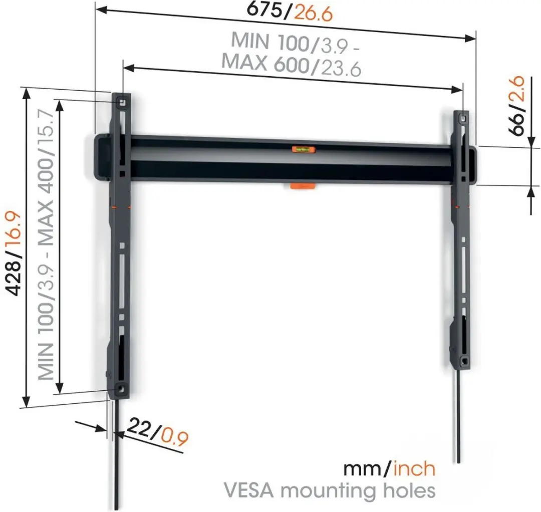 Vogel's TVM 3603 TV Muurbeugel 40-100 inch - Zwart - afbeelding 6 van 6