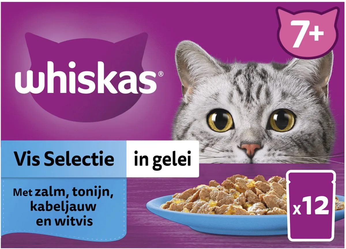Whiskas 7+ Vis Selectie Maaltijdzakjes - 12x85g