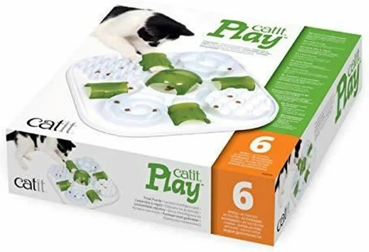 Catit Ca Play Snoepjespuzzel 40x40x9cm - Wit/ Groen