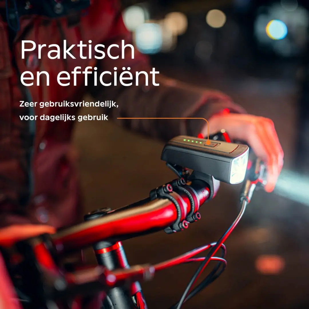 AXA Dwn 30 USB Fietsverlichting Set - 30 lux - Zwart - afbeelding 4 van 6