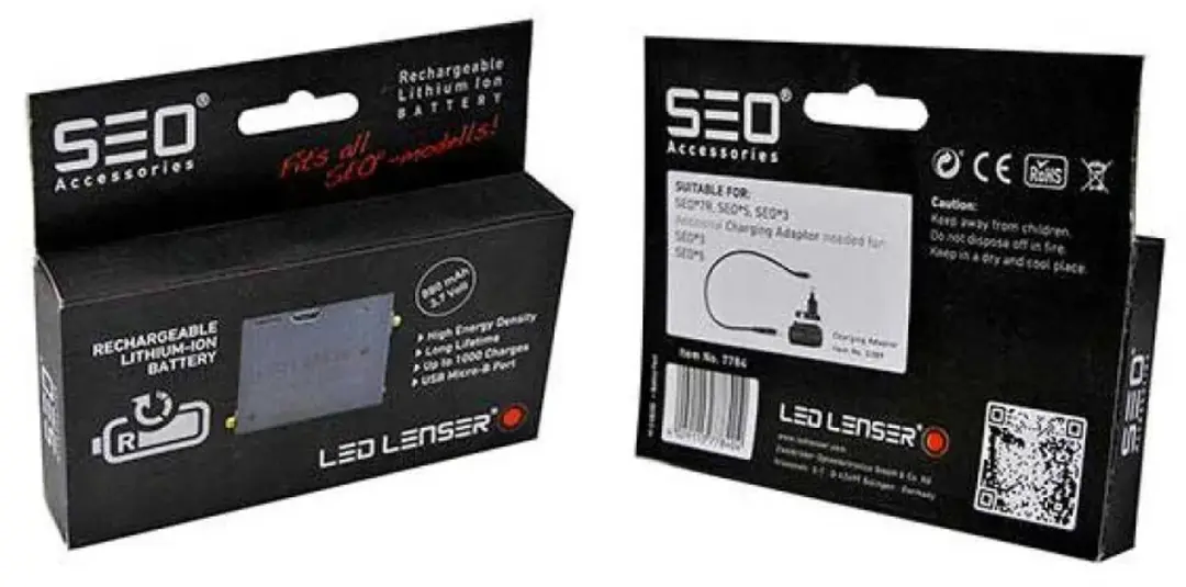 Led Lenser SEO Lithium Batterij LLD7784 - 880mAh - Zwart - afbeelding 2 van 6