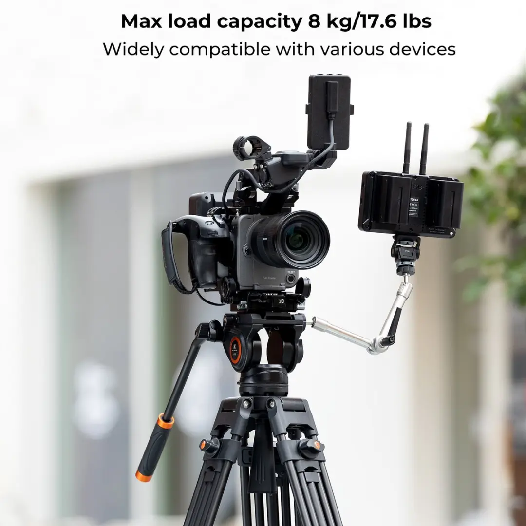 K&F Concept VA18 Videostatief met VH081 Kop - 184cm - Zwart - afbeelding 2 van 6
