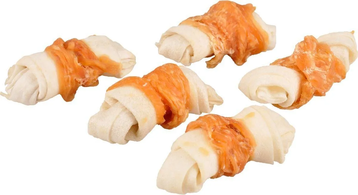 Flamingo Geknoopt Hondensnack Bot 5cm - 5 Stuks