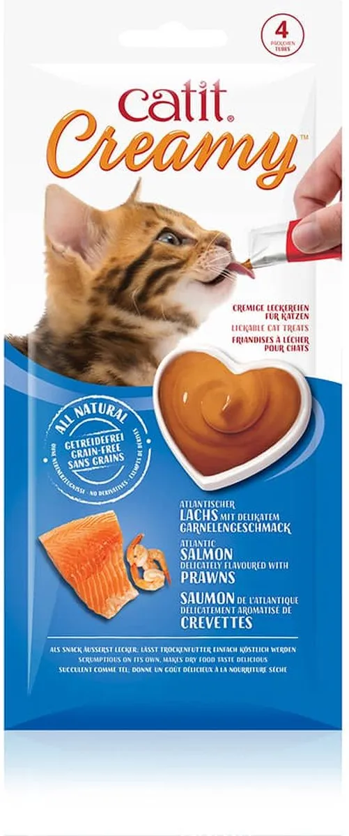 Catit Ca Creamy Atlantische Zalm 4x10g - afbeelding 4 van 4