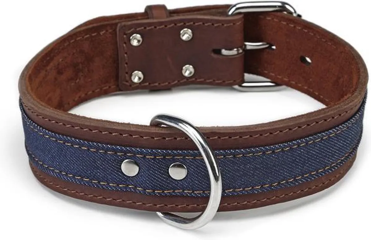 Beeztees Leren Halsband Denim