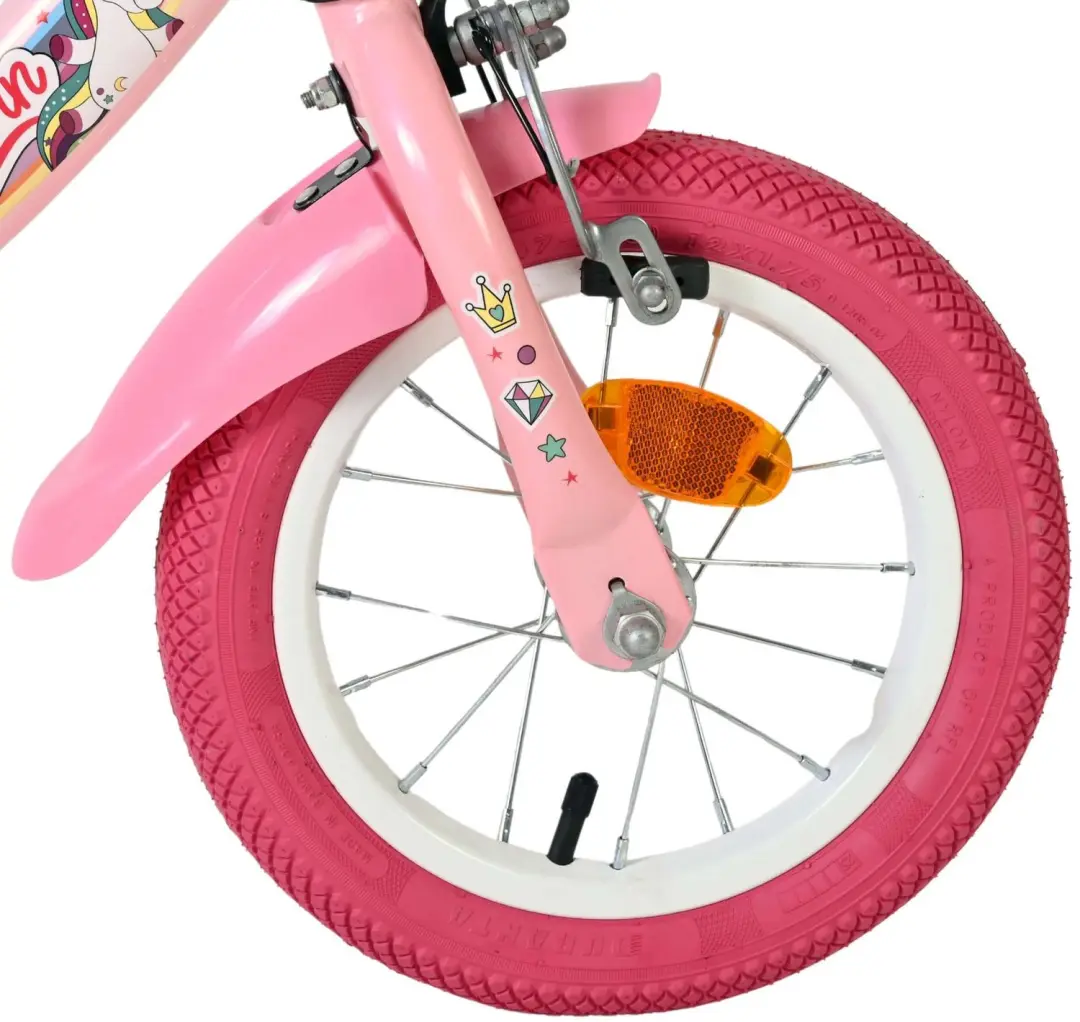 Volare Unicorn Kinderfiets 12 inch - Roze - afbeelding 6 van 6