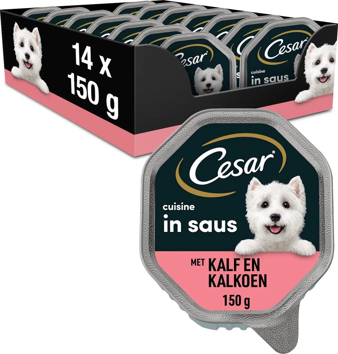 César Cuisine Hondenvoer Kalf & Kalkoen - 14x150g