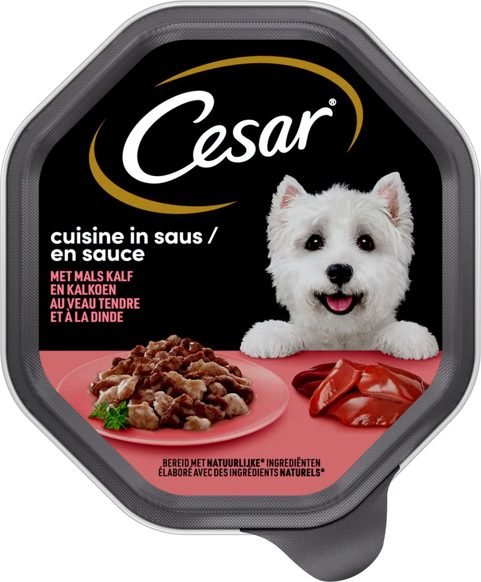 César Cuisine Hondenvoer Kalf & Kalkoen - 14x150g