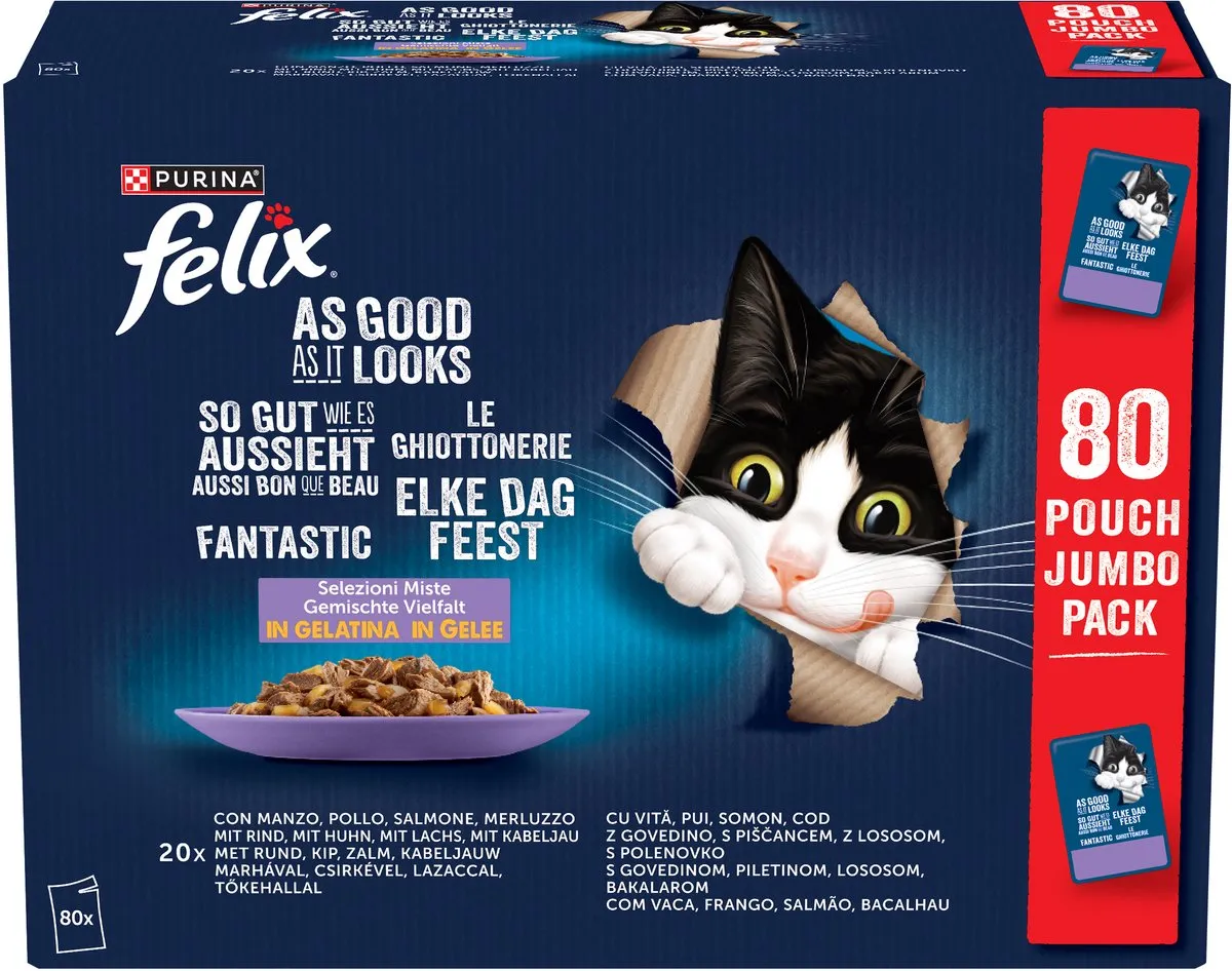 Purina Felix Elke Dag Feest Mixed Natvoer - 80x85g