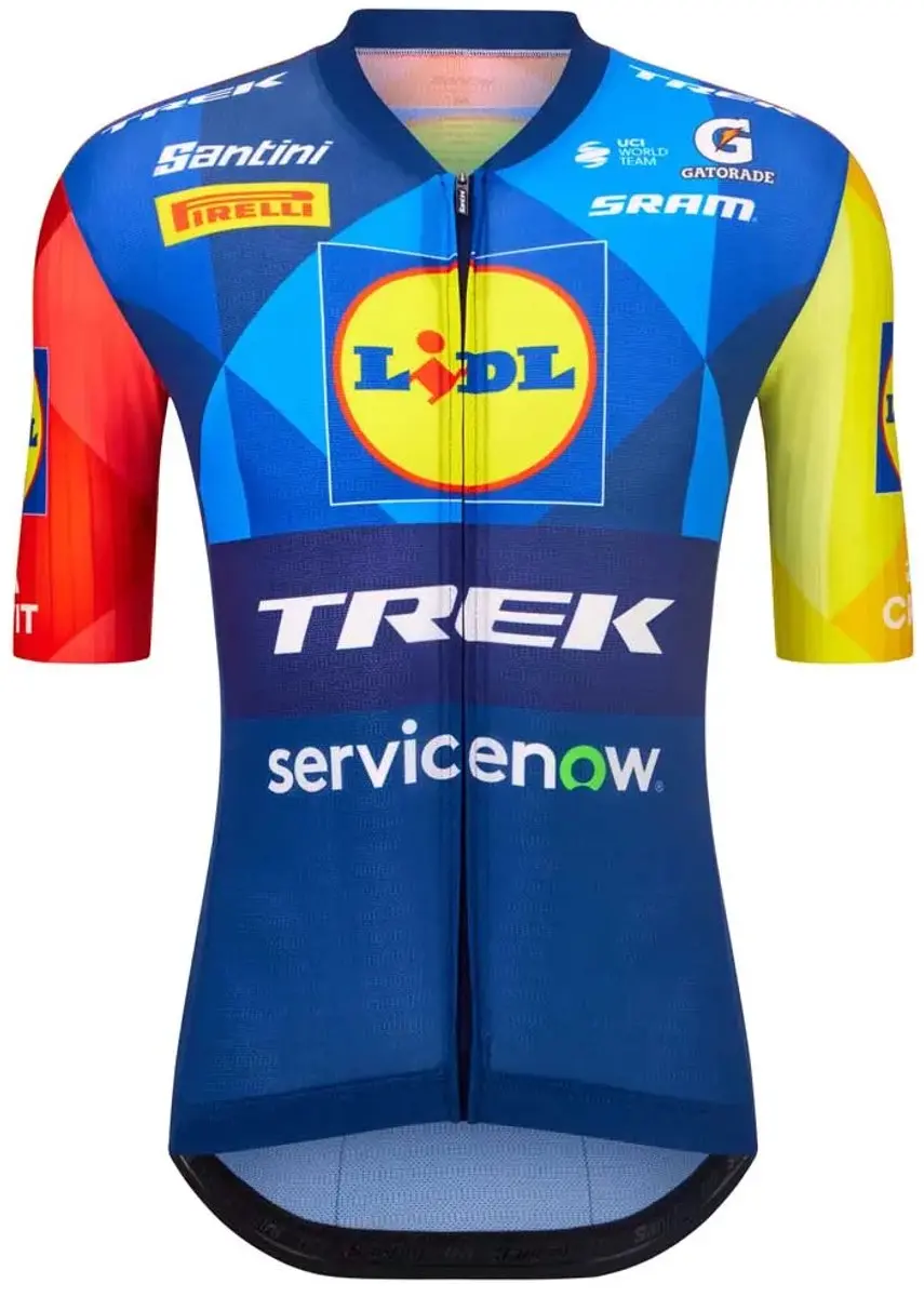 Santini Lidl Trek Team Original 2026 Korte Mouw Wielertrui Blauw S Man