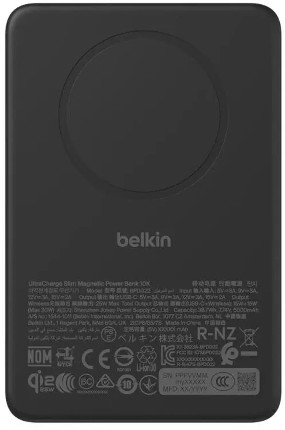 Belkin BPD022HQBK Powerbank 10000 mAh - Draadloos - Zwart - afbeelding 4 van 6