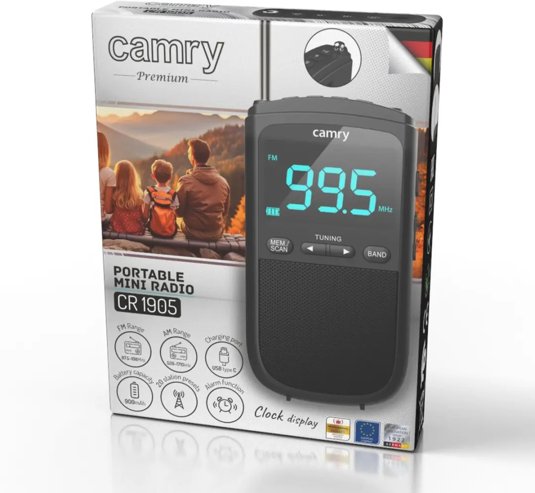 Camry Mini Radio CR 1905 - Zwart - afbeelding 3 van 6