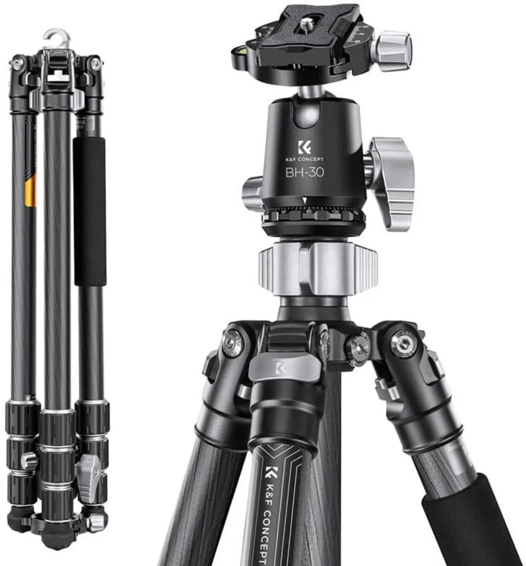 K&F Concept X254C4 + BH-30 carbon statief tripod monopod koolstofvezel 172cm/12k