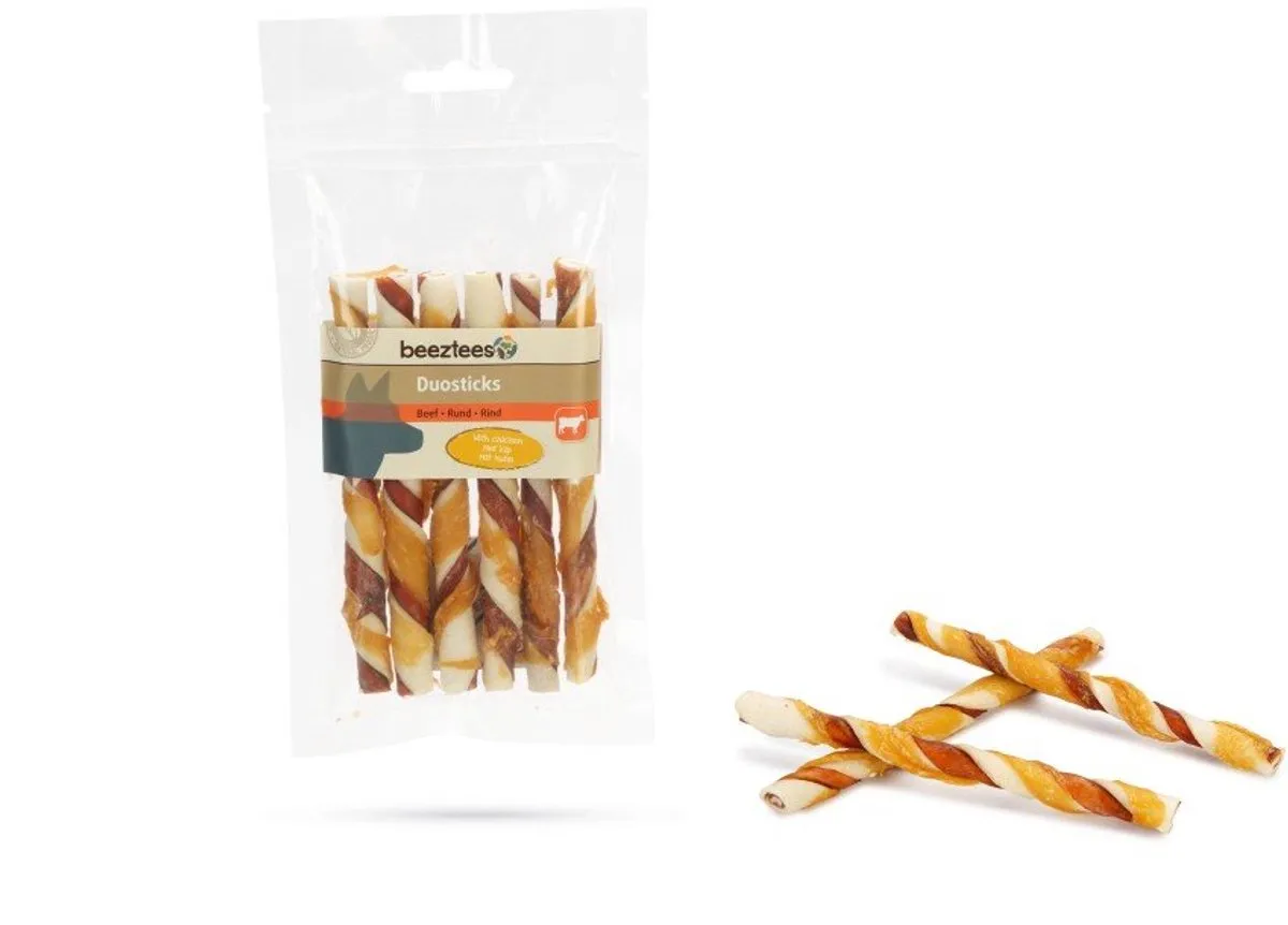 Beeztees Kauwstaaf Kip & Rund 12,5cm - 6 Stuks