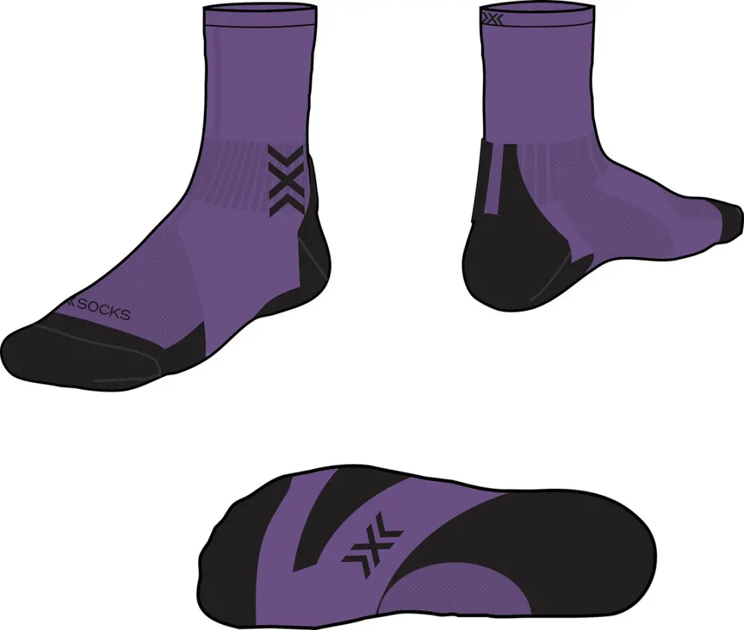 X-Socks Run Discover Crew Hardloopsokken - Neobergine/Zwart - 45-47 - afbeelding 6 van 6