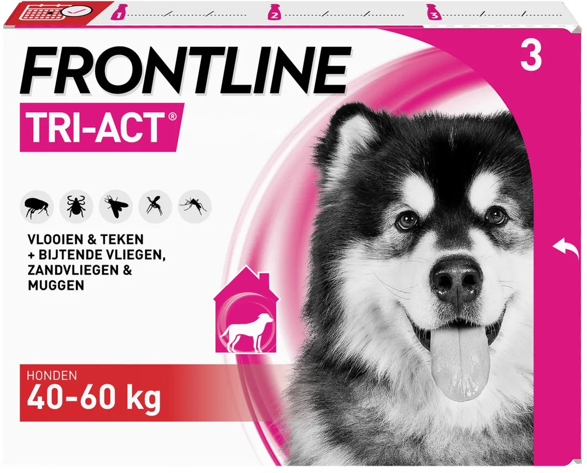 Frontline Tri-Act Anti-Vlooien & Teken Druppels 1ml - 3 Stuks