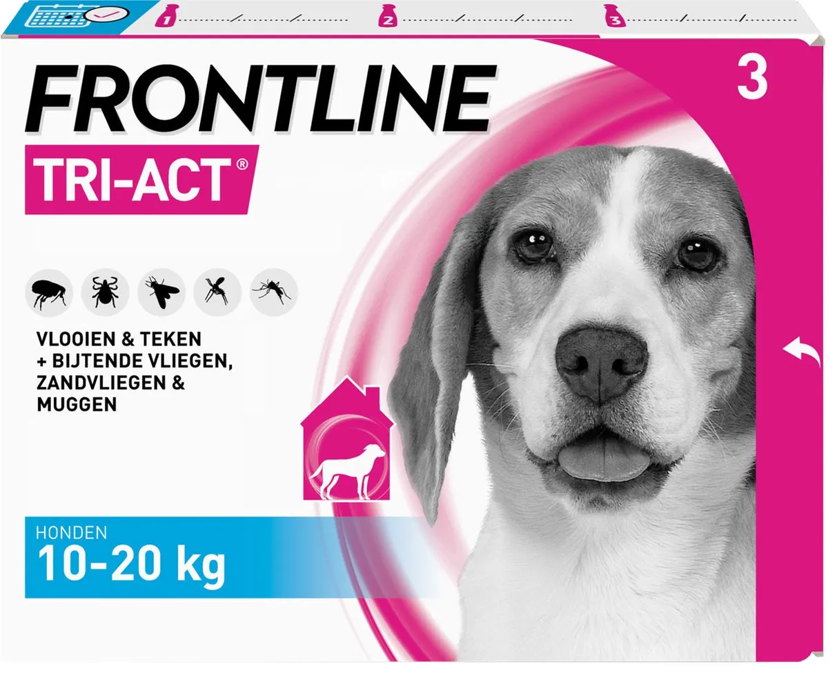 Frontline Tri-Act Anti-Vlooien & Teken Druppels 1ml - 3 Stuks - afbeelding 6 van 6