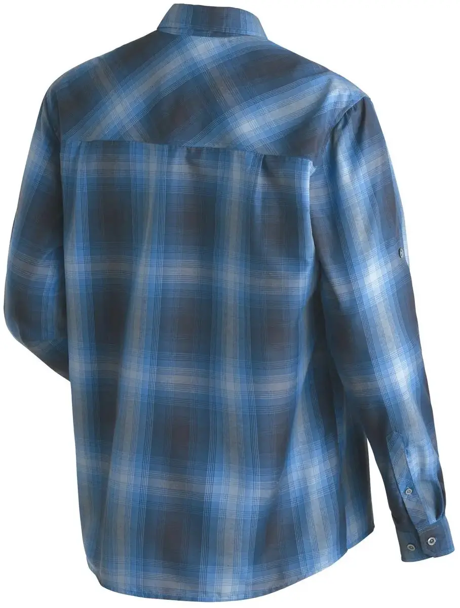 Maier Sports Claas Shirt met lange mouwen - Blue-Graphite-Check - afbeelding 4 van 4