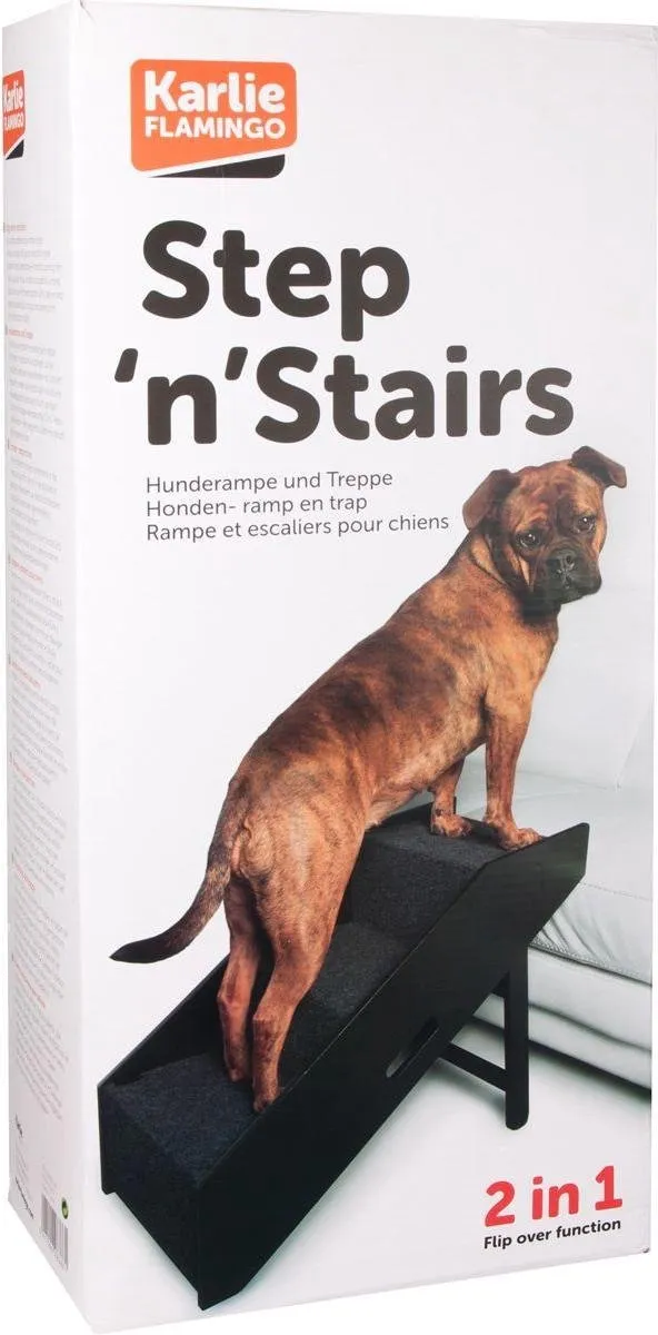 Flamingo Pino Hondenloopplank & Trapje - 62x36x51cm - Zwart