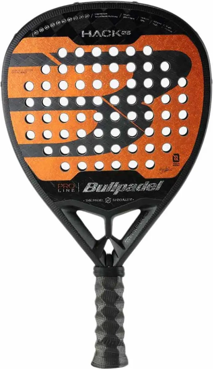 Bullpadel Hack 03 24 Padelracket - Zwart/Oranje - afbeelding 6 van 6