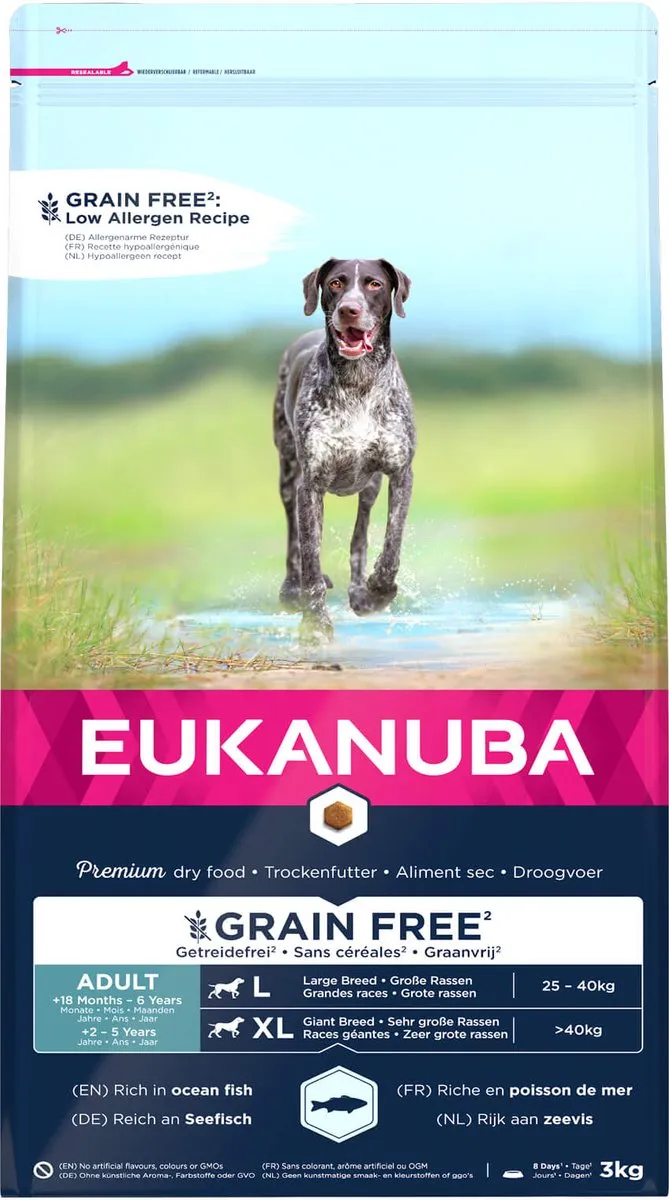 Eukanuba Hondenvoer Droog Adult Large Graanvrij Oceaanvis 12kg