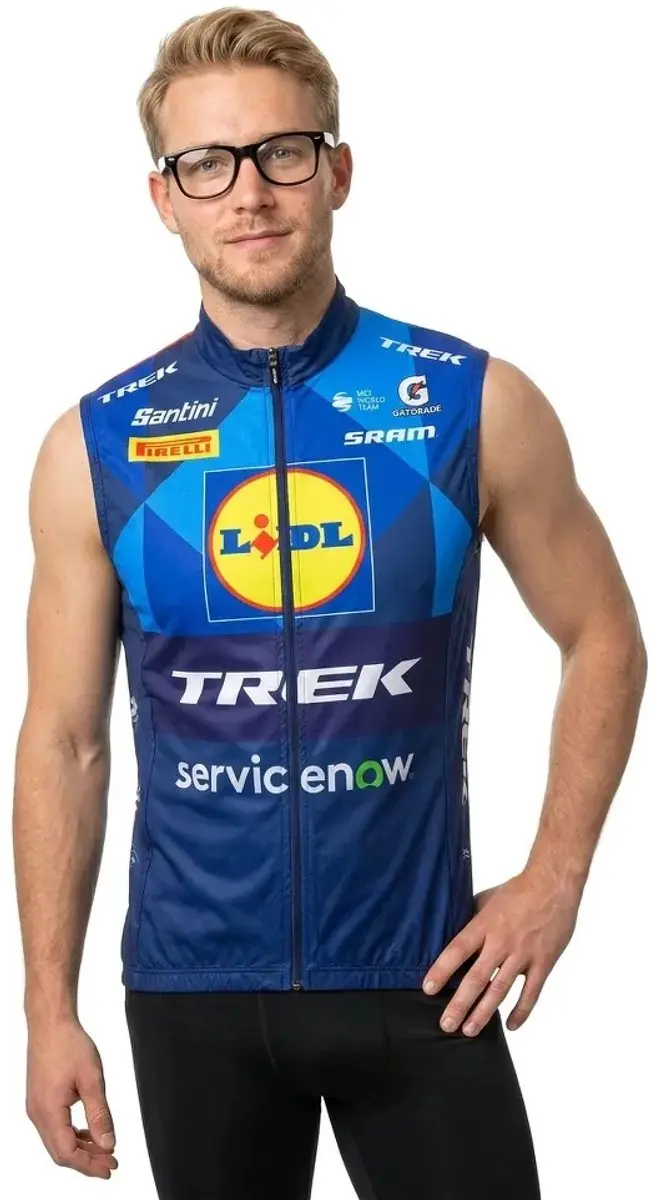 Santini Lidl-Trek 2026 Fan Line Windbodywarmer Blauw
