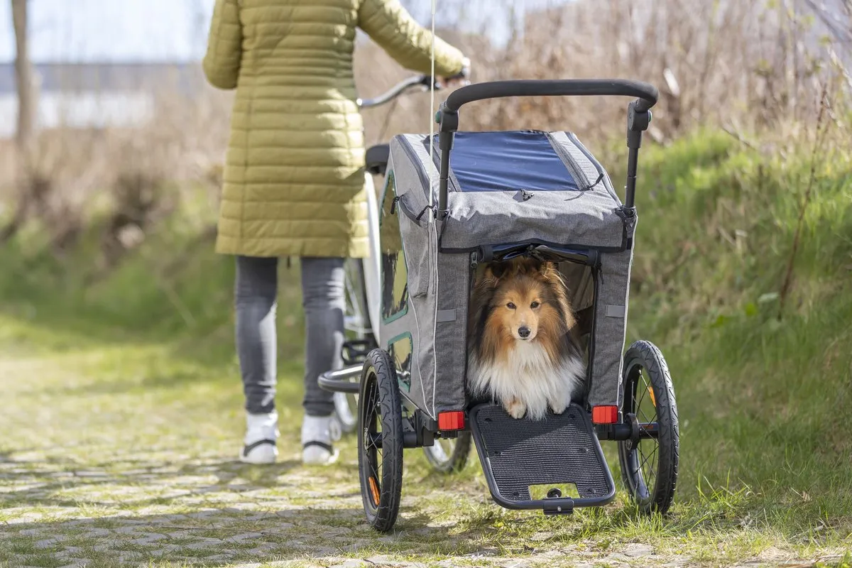 Trixie Hondenfietskar Grijs/Salie - 62x80x92cm - afbeelding 6 van 6
